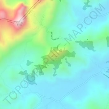 Mappa topografica Alto do Serrano, altitudine, rilievo