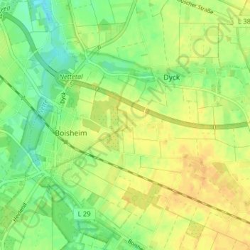 Mappa topografica Pütterhöfe, altitudine, rilievo