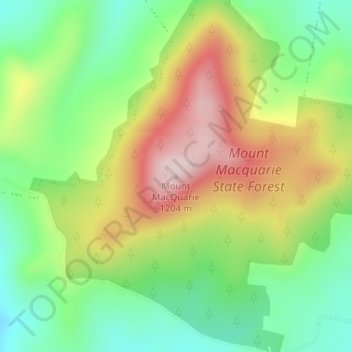 Mappa topografica Mount MacQuarie, altitudine, rilievo