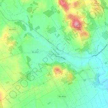 Mappa topografica Son Carrió, altitudine, rilievo