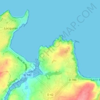 Mappa topografica Kerdrehoret, altitudine, rilievo