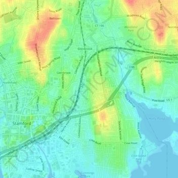 Mappa topografica Lawnhill Terrace, altitudine, rilievo