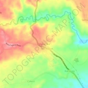 Mappa topografica Maharlika, altitudine, rilievo