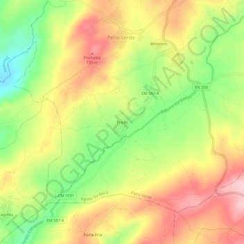 Mappa topografica Prado, altitudine, rilievo