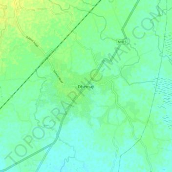 Mappa topografica Dhemaji, altitudine, rilievo