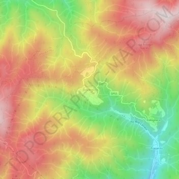 Mappa topografica Boveglio, altitudine, rilievo