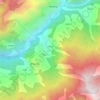 Mappa topografica Wachham, altitudine, rilievo