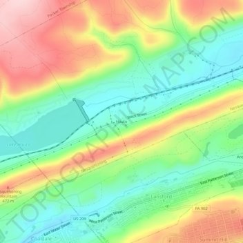 Mappa topografica Hauto, altitudine, rilievo