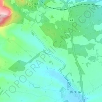 Mappa topografica Waterloo, altitudine, rilievo