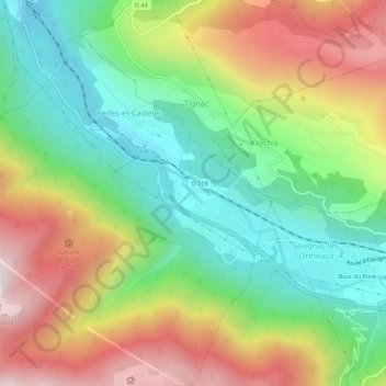 Mappa topografica Le Castelet, altitudine, rilievo