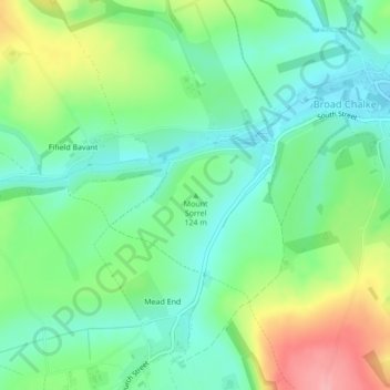 Mappa topografica Mount Sorrel, altitudine, rilievo