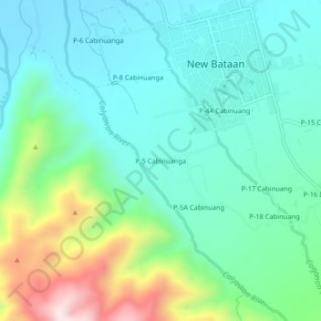 Mappa topografica P-5 Cabinuanga, altitudine, rilievo