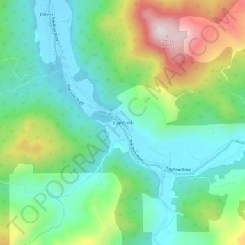 Mappa topografica Culp Creek, altitudine, rilievo