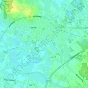 Mappa topografica Spilbroek, altitudine, rilievo