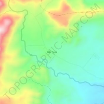 Mappa topografica Alto Pano, altitudine, rilievo