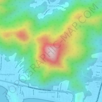 Mappa topografica Morro da Enseada, altitudine, rilievo