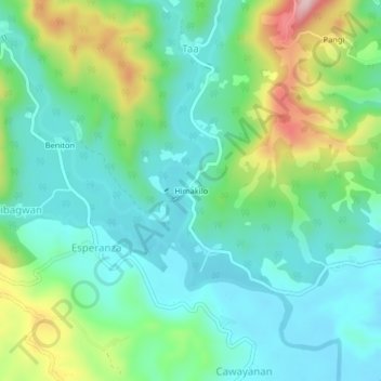 Mappa topografica Himakilo, altitudine, rilievo