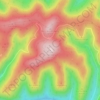 Mappa topografica Grand Wintersberg, altitudine, rilievo