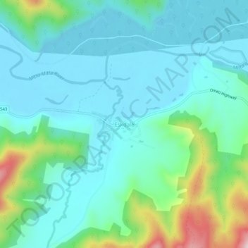 Mappa topografica Eskdale, altitudine, rilievo