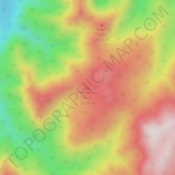 Mappa topografica Henderson Hill, altitudine, rilievo