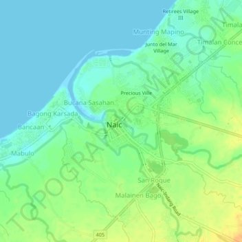 Mappa topografica Gomez-Zamora, altitudine, rilievo