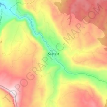 Mappa topografica Cabrera, altitudine, rilievo
