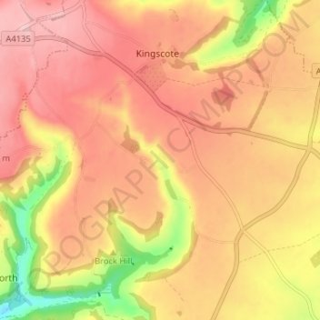 Mappa topografica Newington, altitudine, rilievo