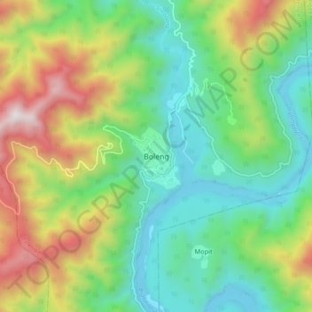 Mappa topografica Boleng, altitudine, rilievo