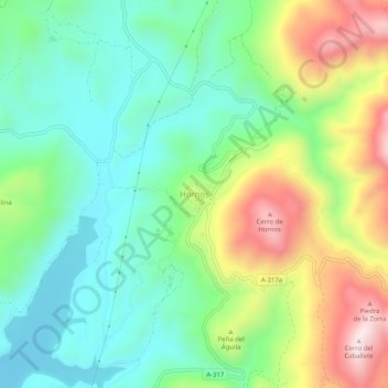 Mappa topografica Hornos, altitudine, rilievo