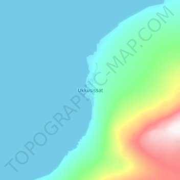 Mappa topografica Ukkusissat, altitudine, rilievo