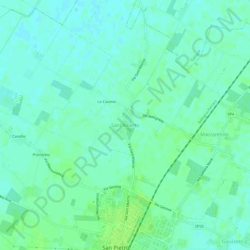 Mappa topografica Sant'Alberto, altitudine, rilievo