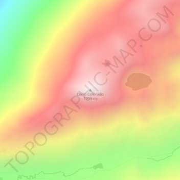 Mappa topografica Cerro Colorado, altitudine, rilievo