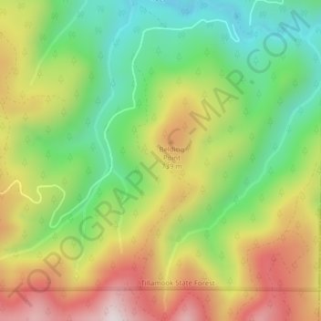 Mappa topografica Landslide, altitudine, rilievo