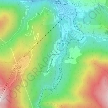 Mappa topografica 2e Bazerque, altitudine, rilievo