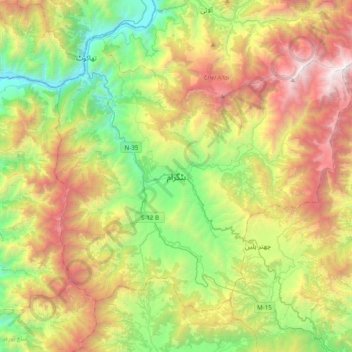 Mappa topografica Battagram, altitudine, rilievo