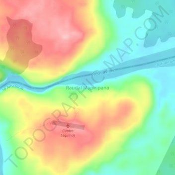 Mappa topografica Raudal Mapiripana, altitudine, rilievo