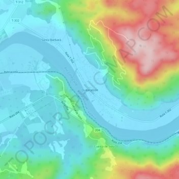 Mappa topografica Quitacalzón, altitudine, rilievo