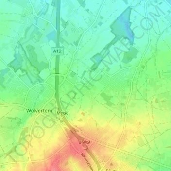 Mappa topografica Sint-Brixius-Rode, altitudine, rilievo
