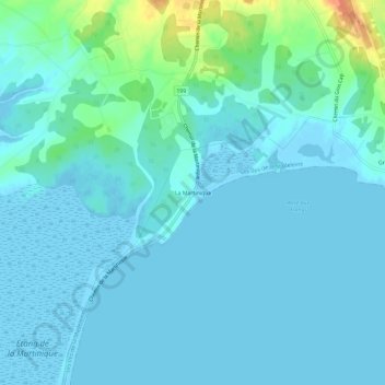 Mappa topografica La Martinique, altitudine, rilievo