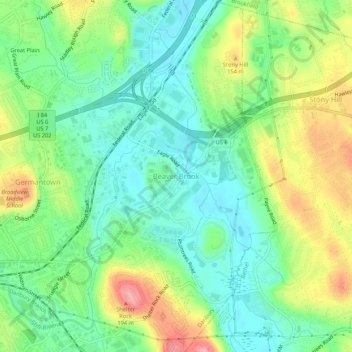 Mappa topografica Beaver Brook, altitudine, rilievo
