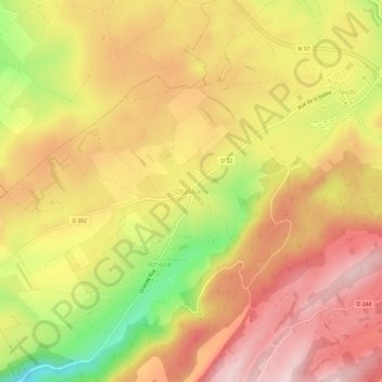 Mappa topografica Chasnans, altitudine, rilievo