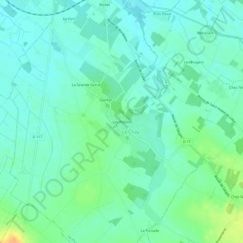 Mappa topografica Les Robins, altitudine, rilievo