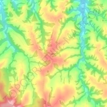 Mappa topografica Lajeado, altitudine, rilievo