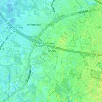 Mappa topografica Usselo, altitudine, rilievo