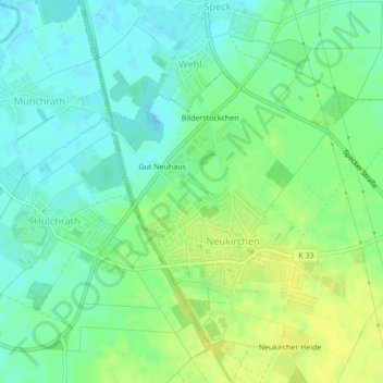 Mappa topografica Am Neuhauser Weg, altitudine, rilievo
