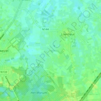Mappa topografica Neerven, altitudine, rilievo