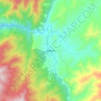 Mappa topografica Adams, altitudine, rilievo