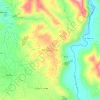 Mappa topografica Alto Celendín, altitudine, rilievo