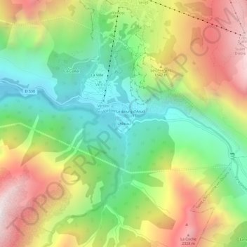 Mappa topografica L'Alleau, altitudine, rilievo
