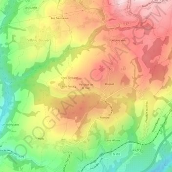 Mappa topografica Passage de la Tour, altitudine, rilievo